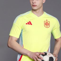 ADIDAS Logo Printed Slim Fit Spain 24 Away Football T-shirt-image-38