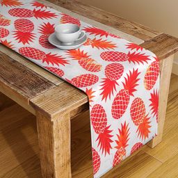 Alina decor Orange & White Pineapple Digital Printed Table Runner-24