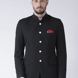 Hangup Men Black Solid Single-Breasted Bandhgala Casual Blazer-picture-33
