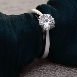Clara Women Silver-Toned & White cubic zirconia-Studded Adjustable Finger Ring-image-40