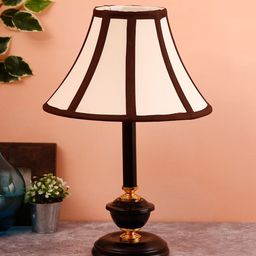 Devansh White & Brown Solid Traditional Bedside Standard Lamp-8