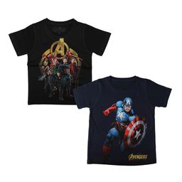 Marvel by Wear Your Mind Boys Pack Of 2 Avengers Printed Round Neck T-shirts-image-99