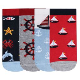 Bonjour Kids Pack Of 4 Assorted Poochie Ankle Length Socks-14