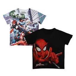 Marvel by Wear Your Mind Boys Pack Of 2 White Printed Round Neck T-shirts-image-107