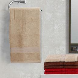 BIANCA Multicoloured Set of 6 Solid 380 GSM Cotton Hand Towels-6