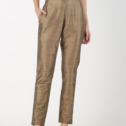 Saffron Threads Women Gold-Toned Original Trousers-image-29