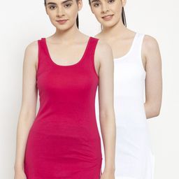 Friskers Pack Of 2 Solid Organic Cotton Tank Top-image-13
