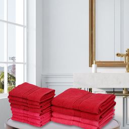 BIANCA Unisex Set Of 12 Solid 380 GSM 100% Cotton Super-Soft Terry Towels-16
