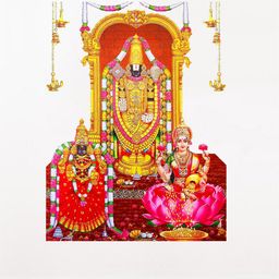 rawpockets Multicoloured Lord Venkateshwara Printed Waterproof PVC Vinyl Wall Sticker-40