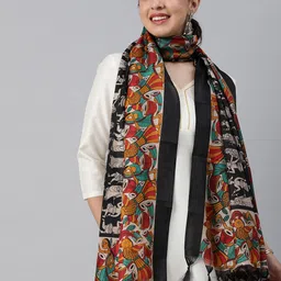 Rani Saahiba Ethnic Motifs Printed Art Silk Kalamkari Dupatta-picture-5