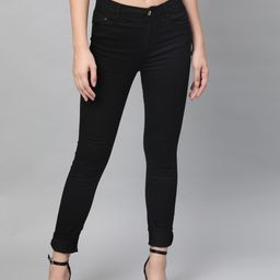 STREET 9 Women Black Skinny Fit Mid-Rise Clean Look Stretchable Jeans-picture-26