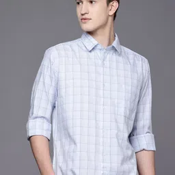 Raymond Pure Cotton Slim Fit Checked Casual Shirt-picture-24