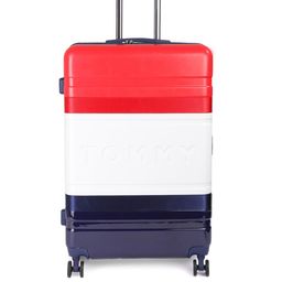Tommy Hilfiger Red & White 4 Wheels 360-Degree Rotation Large Hard Trolley Bag-46