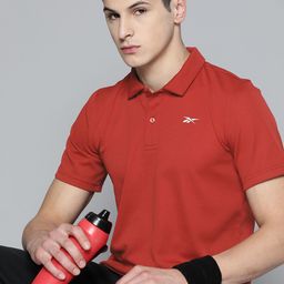 Reebok Men Brand Logo Windsurfer X Polo Collar Training Speedwick T-shirt-image-125