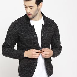 Blackberrys Men Black Self-Design Cardigan-image-40