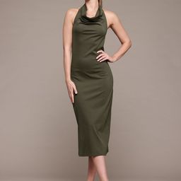 bebe Future Glam Halter Neck Backless Sheath Midi Dress-image-40