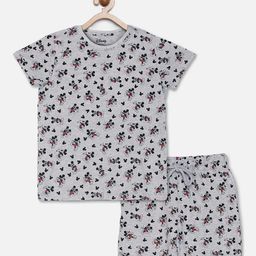 Kids Ville Boys Grey Mickey & Friends Printed T-shirt with Shorts-image-47