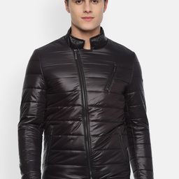 Louis Philippe Jeans Men Black Solid Puffer Jacket-image-0