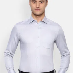 Louis Philippe Men Grey Regular Fit Solid Formal Shirt-image-83
