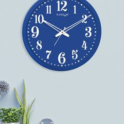 RANDOM Blue & White Bodoni MT Bold Font Round Shaped Wall Clock-31