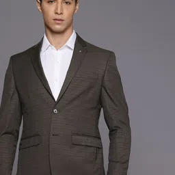 Louis Philippe Single-Breasted Slim Fit Checked Formal Blazer-picture-54