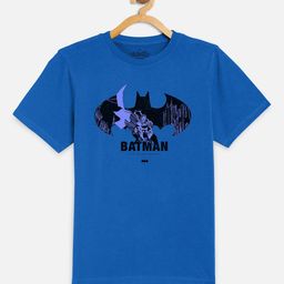 Kids Ville Boys Blue Batman Printed Round Neck Pure Cotton T-shirt-image-23
