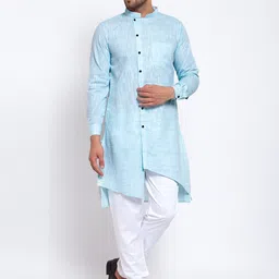 KLOTTHE Men Woven Blue Kurta-image-78