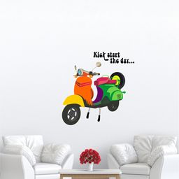 rawpockets Orange & Green Kick Start The Day Motivational & Positive Quotes Wall Stickers-10