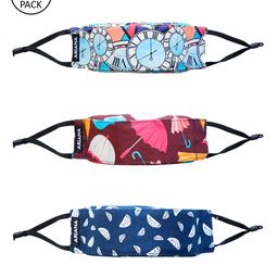 Ariana Unisex Pack Of 3 Printed 7-Ply 5 Layer SSMMS Filter Reusable Pure Cotton Protective Outdoor Masks-1