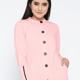 Belle Fille Women Pink Solid Tailored Jacket-image-88