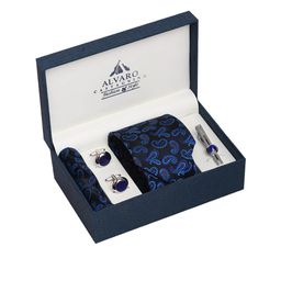 Alvaro Castagnino Men Blue & Silver-Toned Printed Accessory Gift Set-picture-15