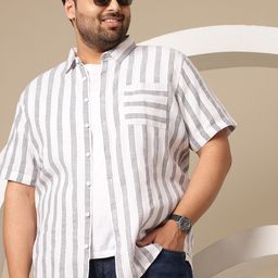 Sztori Men Plus Size Striped Casual Shirt-image-33