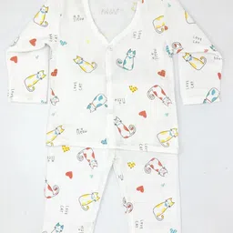 BAESD Infant V Neck Printed Pure Cotton Night Suits-picture-12