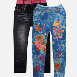 TINY HUG Girls Pack Of 2 Assorted Printed Tights-image-53