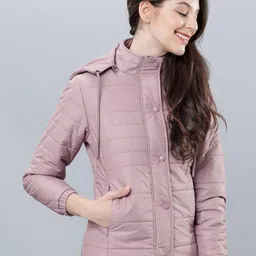 Tokyo Talkies Women Pink Solid Padded Jacket-picture-23