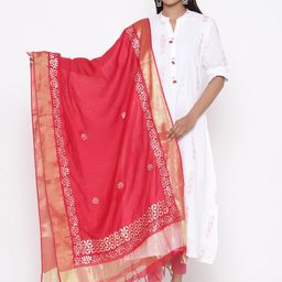 SOUNDARYA Pink Embroidered Dupatta-56