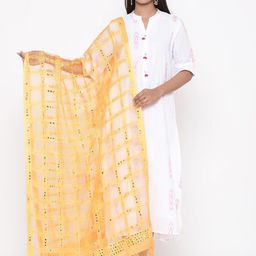 SOUNDARYA Yellow Embroidered Dupatta-41