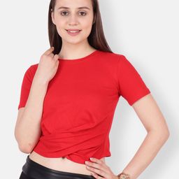SCORPIUS Women Red Solid Crop Top-31