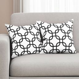 SEJ by Nisha Gupta White Set of 2 Printed 16" x 16" Square Cushion Covers-image-71