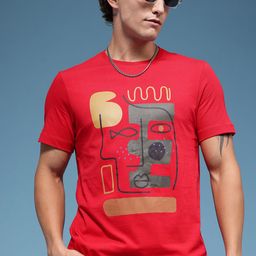 HERE&NOW Graphic Printed Pure Cotton T-shirt-image-61