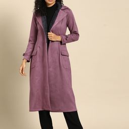 WoowZerz Women Solid Longline Front-Open Overcoat-9