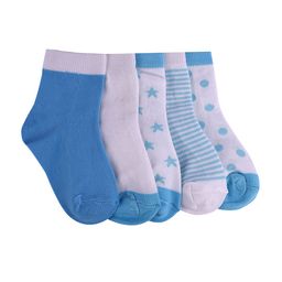 FOOTPRINT 5 Pairs Infant Kids Patterned Ankle-Length Organic Cotton Socks-19
