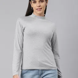 Huetrap Women High Neck Cotton T-shirt-picture-44