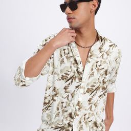 glitchez Floral Burst Printed Relaxed Shirt-image-37