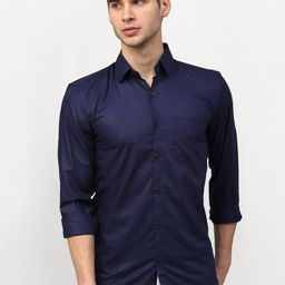 JAINISH Men Navy Blue Regular Fit Solid Casual Shirt-image-62