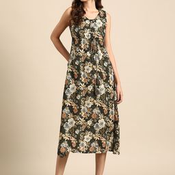 Anouk Floral Printed Fit & Flare Midi Ethnic Dress-image-53