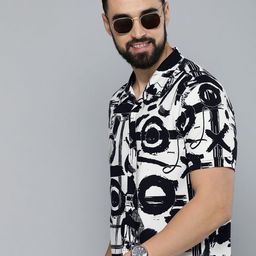 HERE&NOW Men Pure Cotton Slim Fit Printed Casual Shirt-picture-19