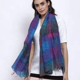 J Style Women Blue & Purple Printed Stole-image-44