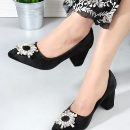 CORSICA Embellished Block Heel Pumps-16