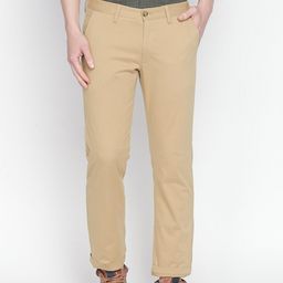 Basics Men Khaki Tapered Fit Solid Chinos-image-104